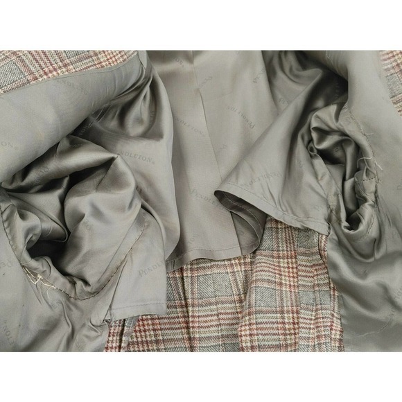 Vintage Pendleton Gray Plaid Wool Blazer Sport Coat Jacket 45 Lightweight - Picture 11 of 11